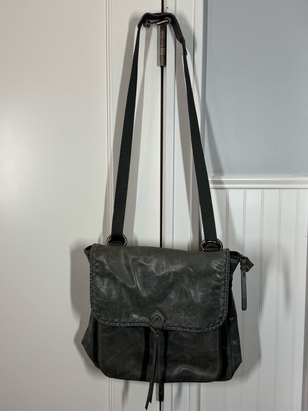 The‎ Sak Ventura Convertible Leather Backpack in distressed gray